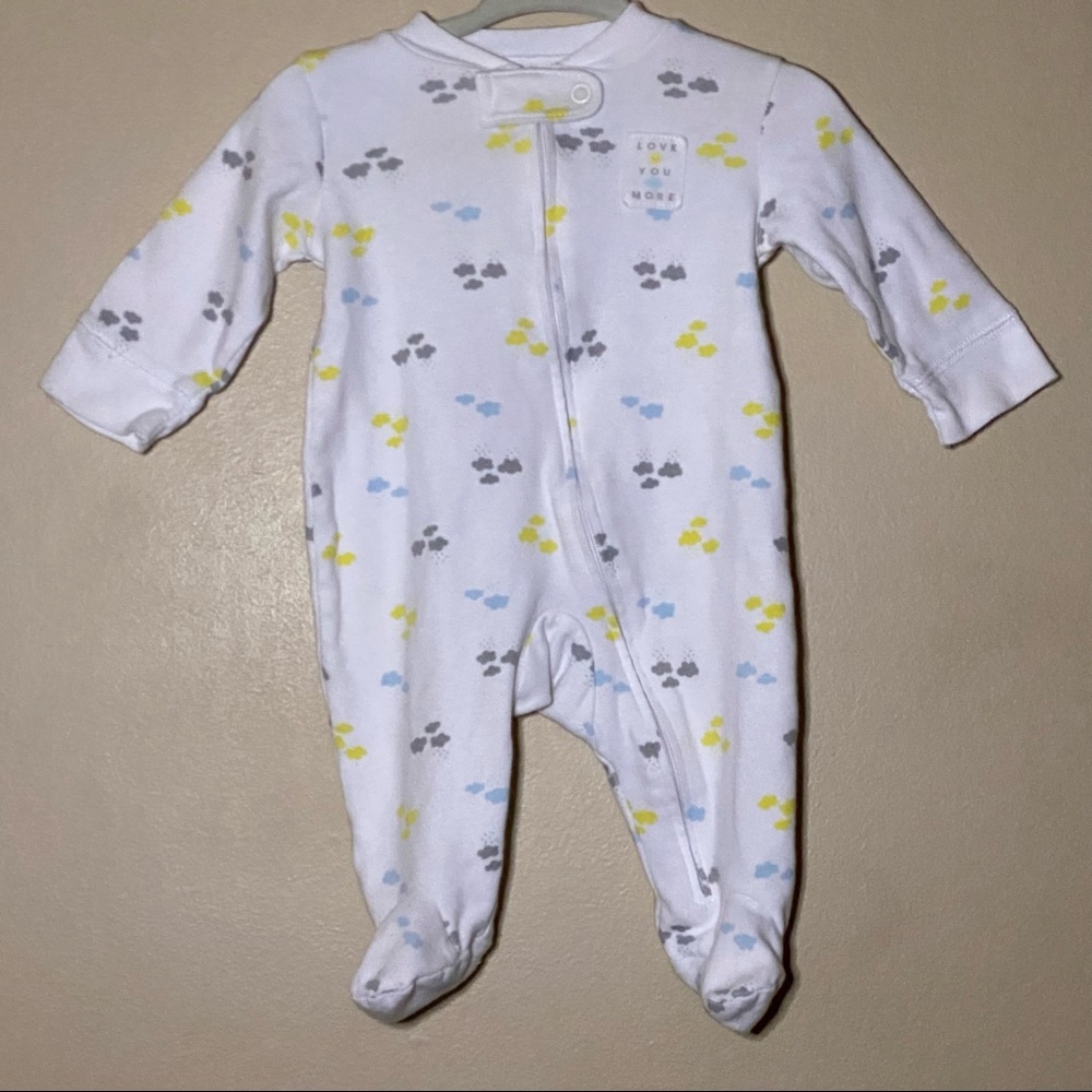 Carter's White Cotton One Piece Sleepwear Size 3M